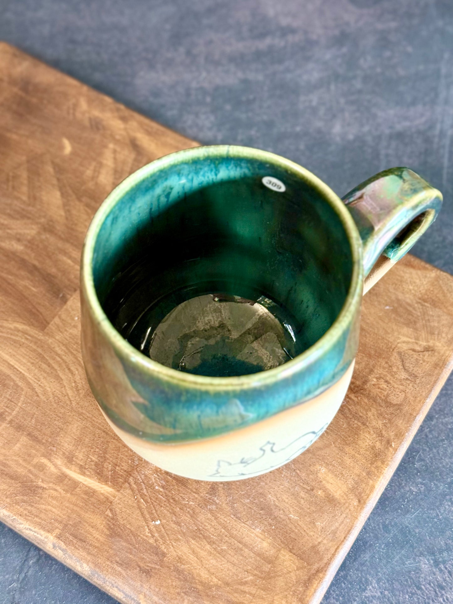 Nope Tasse in "Green Meadows" mit irisier. Effekt, 400ml, #309