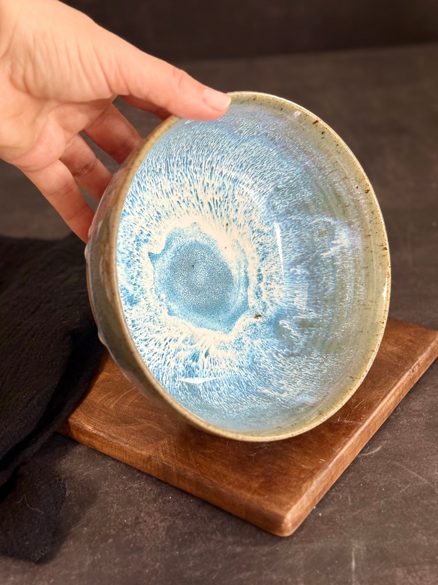 Bowl/ Pastaschale in "Waves" Spots, 17,5cm, #197