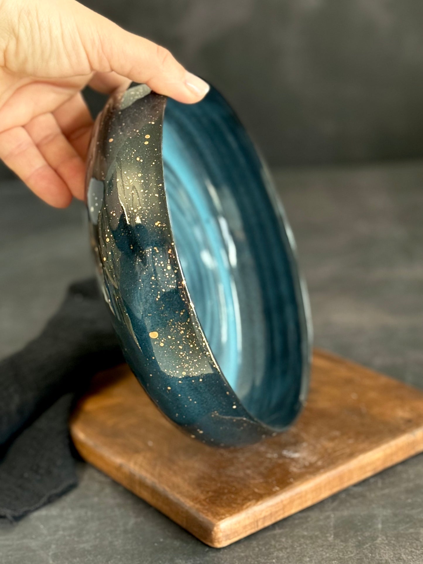 Pastabowl in "Stardust" mit Echtgold, 19cm