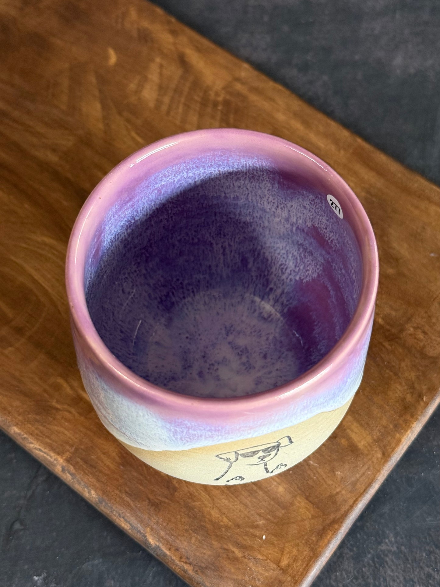 Nope Becher in "Lila Waves" mit Hund , 350ml, #277