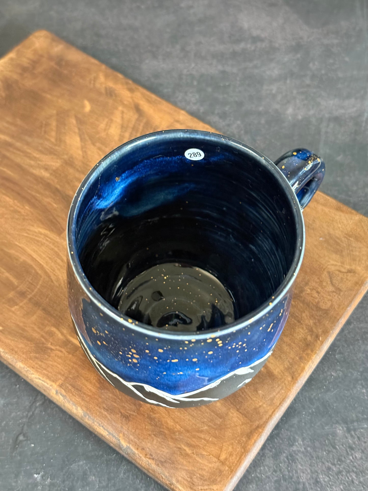 Porzellantasse "Galaxy Mountains" mit Echtgold,380ml #289