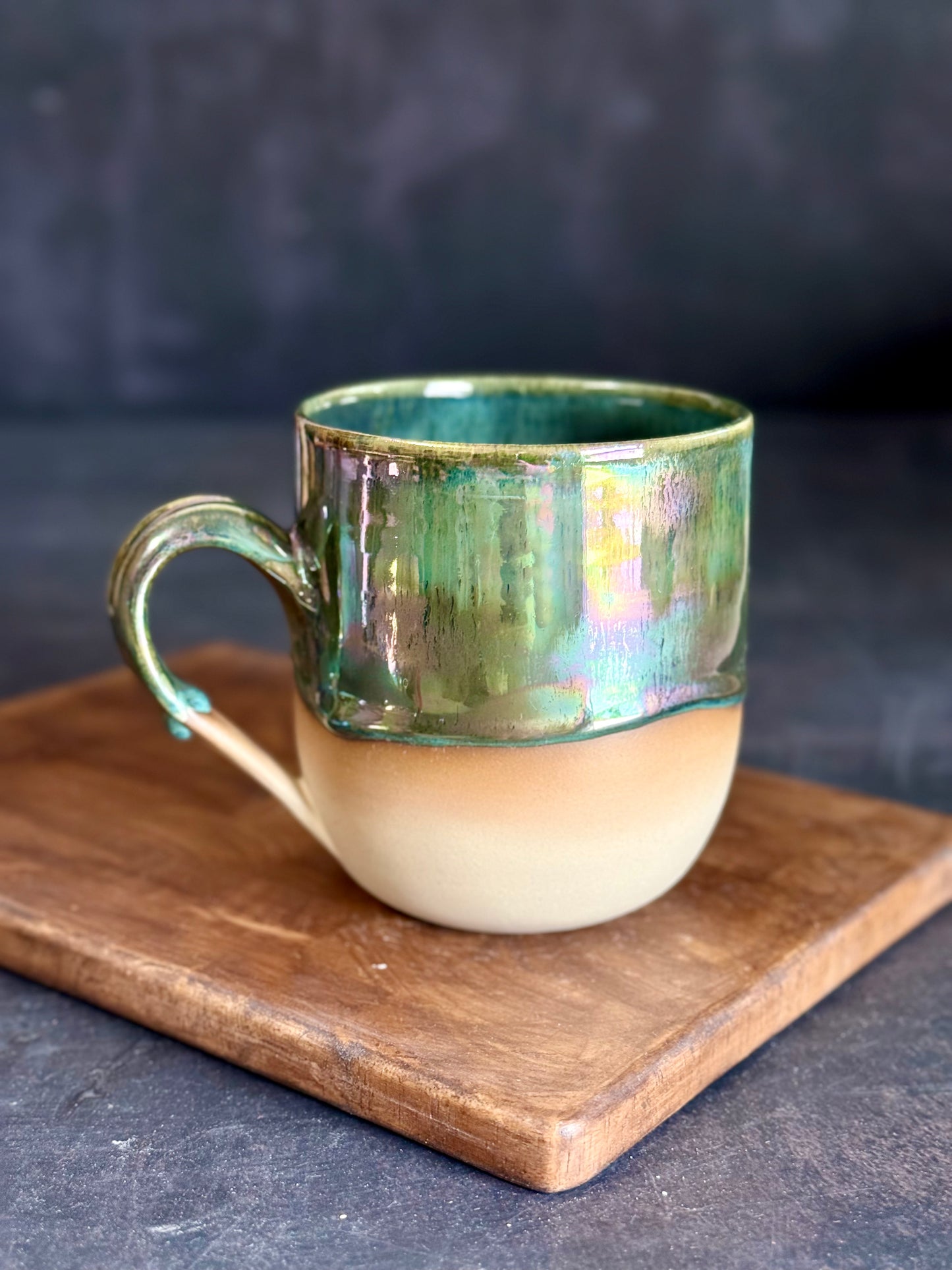 Tasse in "Green Meadows" mit iriserenden Effekt, 450ml, #307
