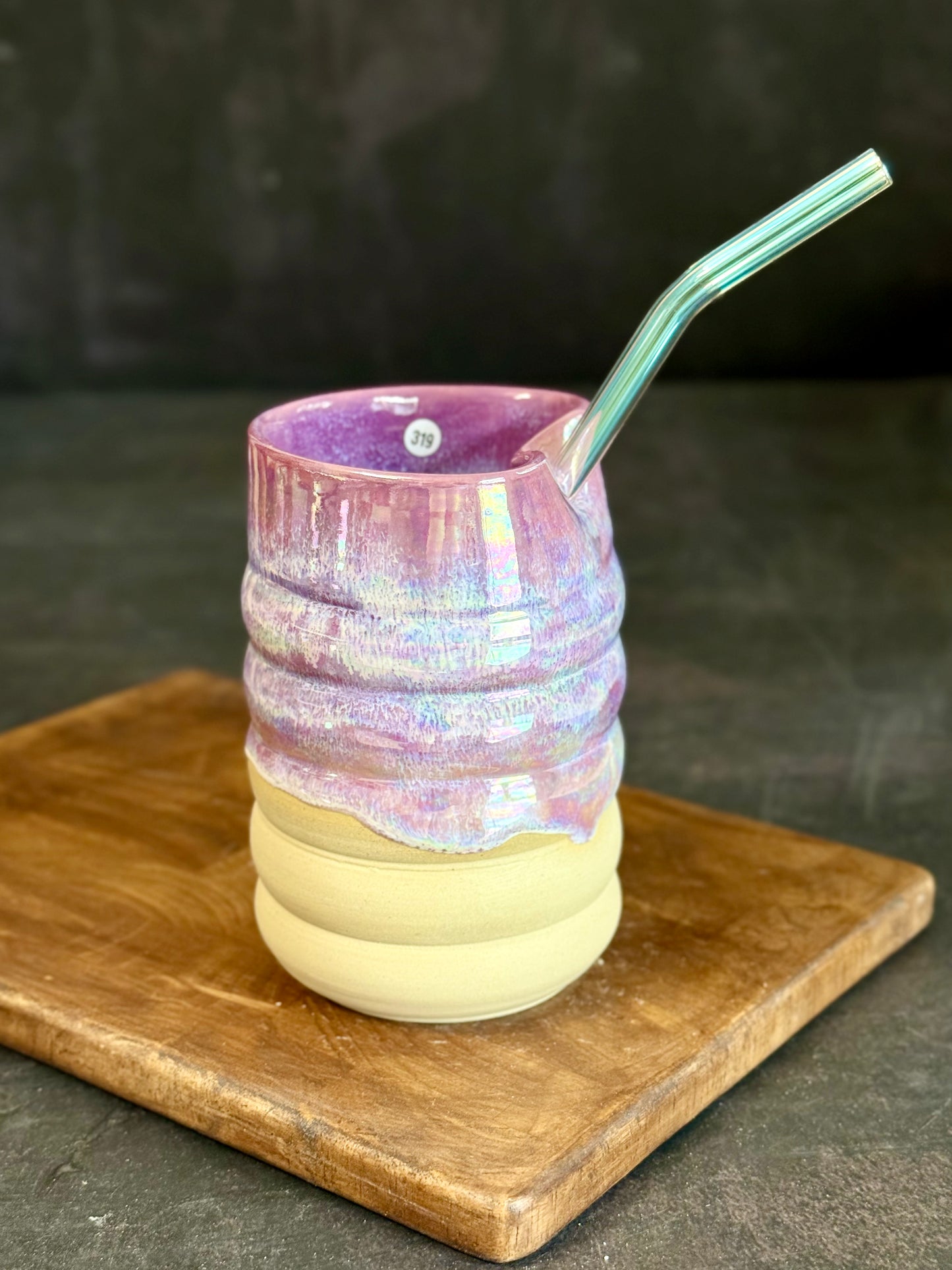 Strohhalmbecher in "Lila Regenbogen" mit iriserenden Effekt, 350ml, #319