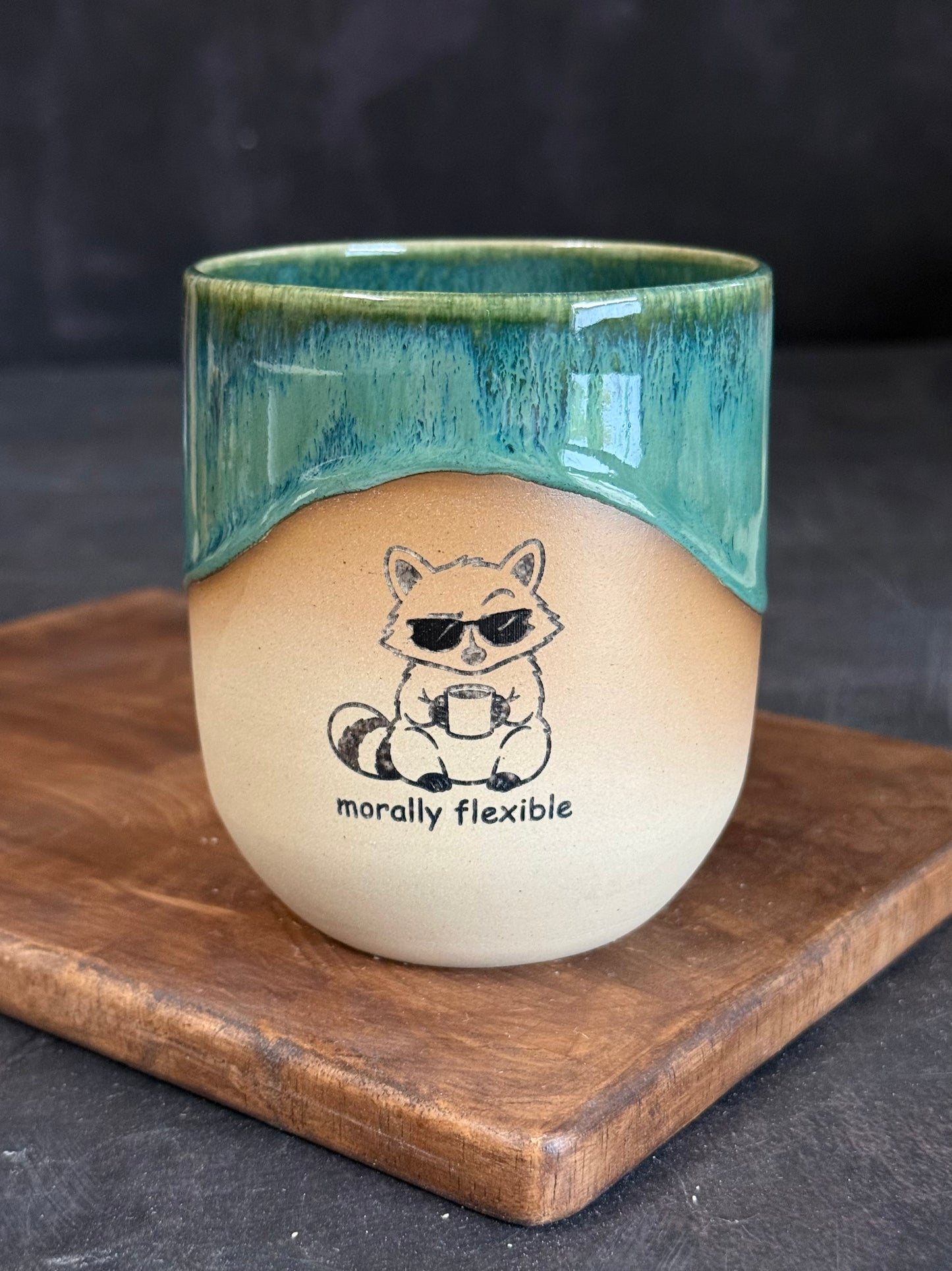 Waschbär Becher in "Green Meadows",400ml, #341