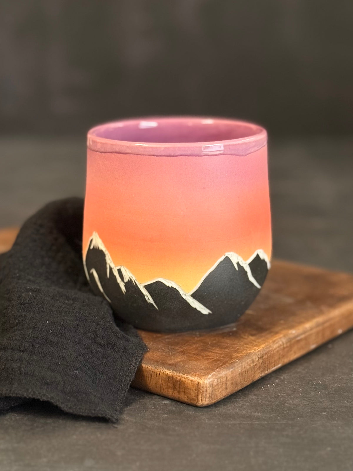Porzellanbecher "Sunset Mountains", 330ml, #398