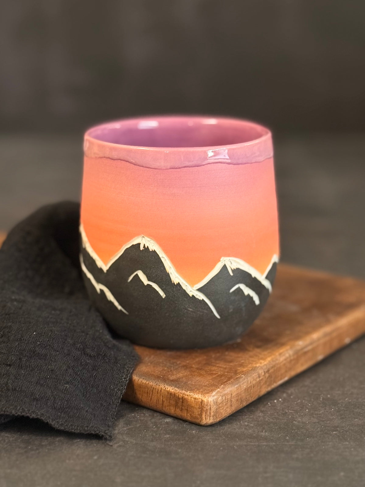 Porzellanbecher "Sunset Mountains", 330ml, #399