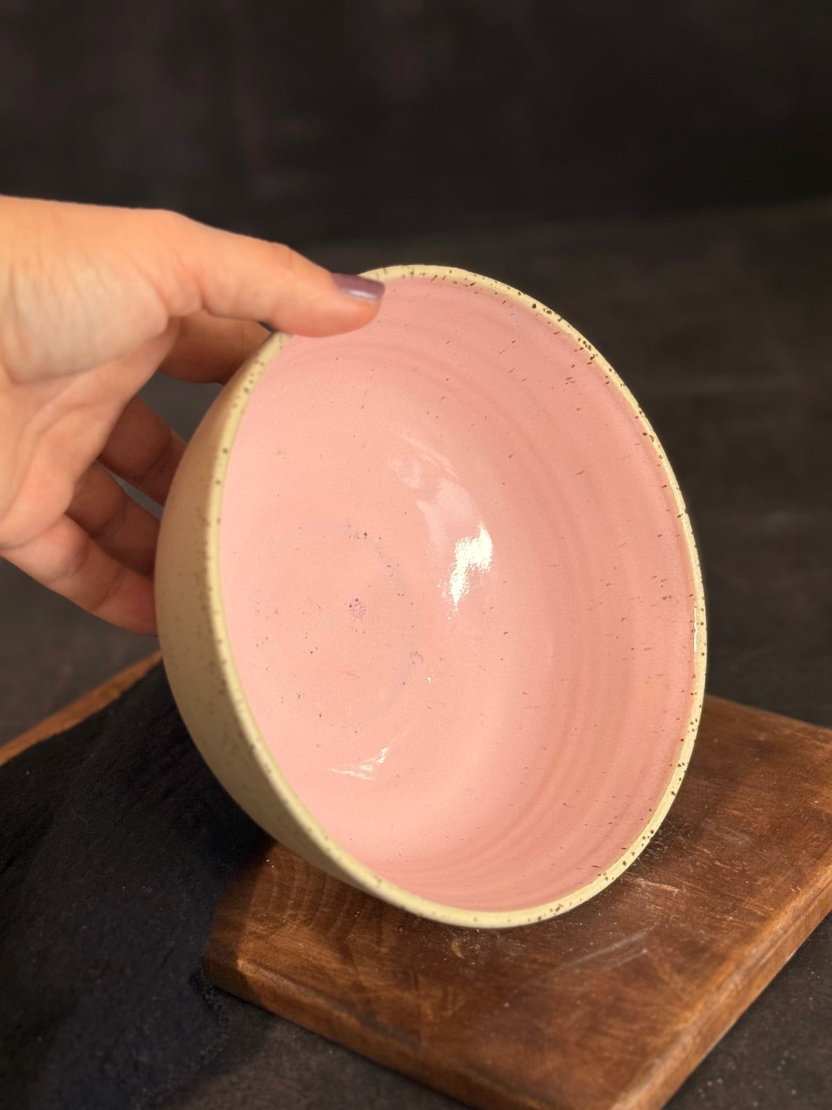 Pastabowl in Rosa, 17,5