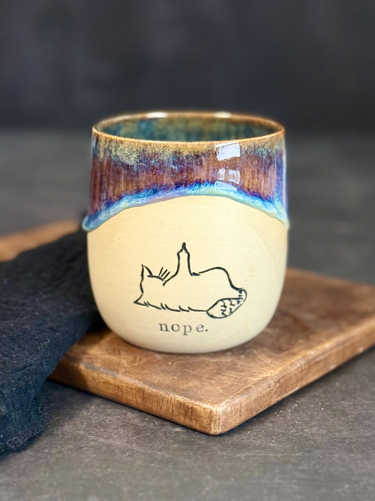 Nope Becher in "Supernova" mit Katze , 350ml