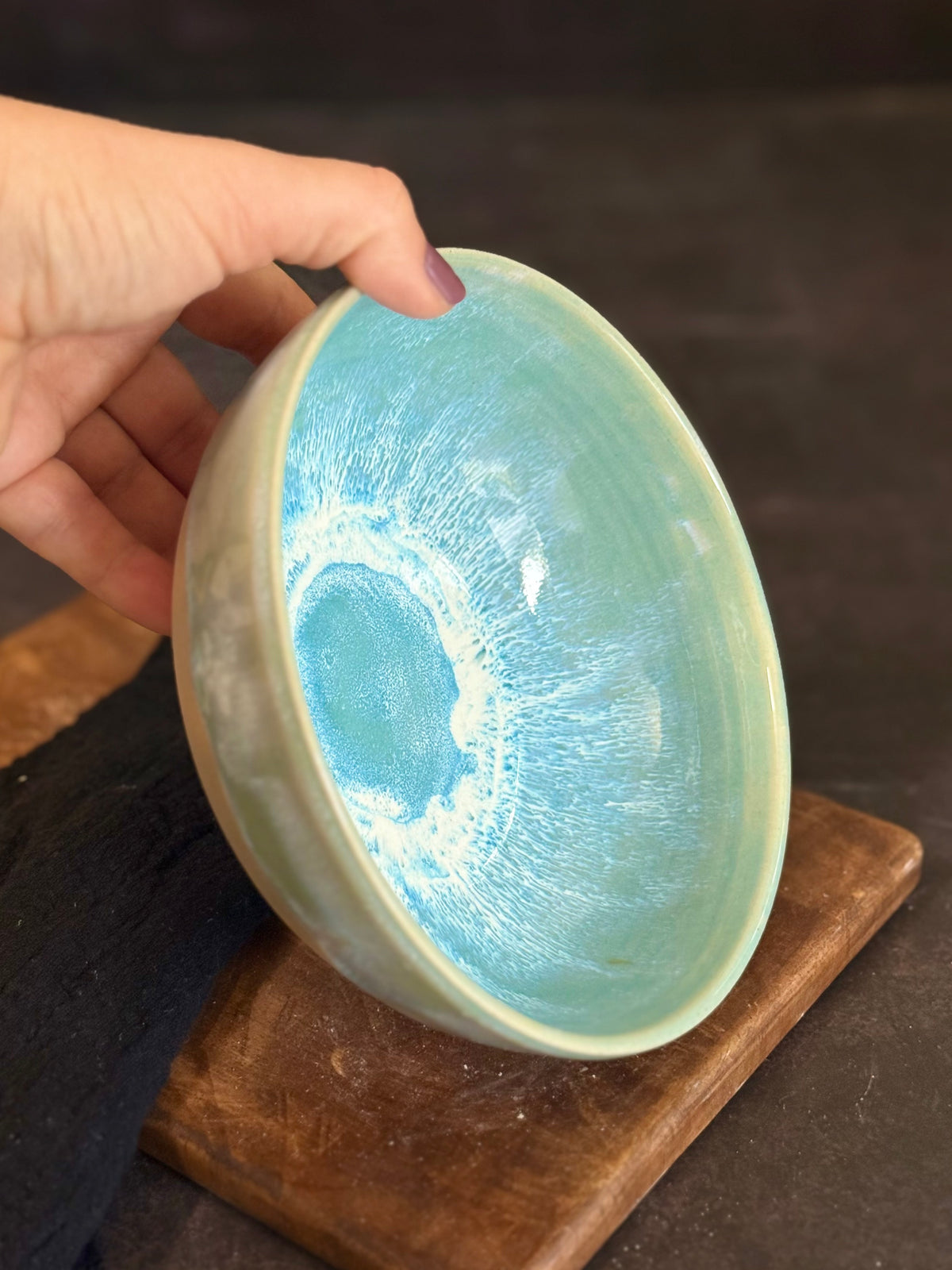 Bowl flacher in "Waves", #414