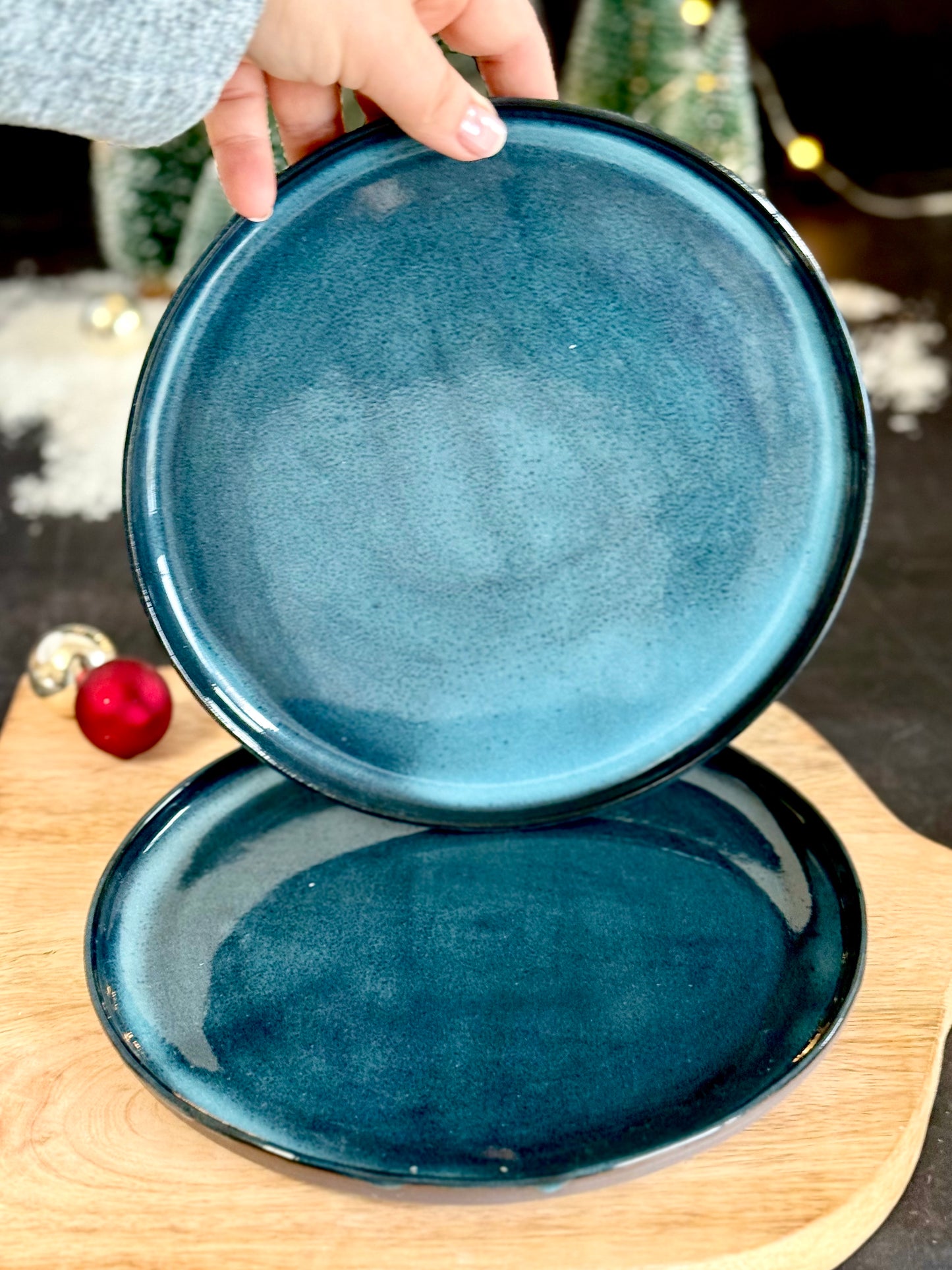 2er Set Teller in "Midnight", 22cm