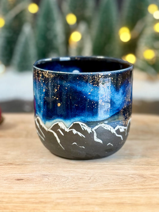 Porzellan "Galaxy Mountains" mit Echtgold,#61, 300ml