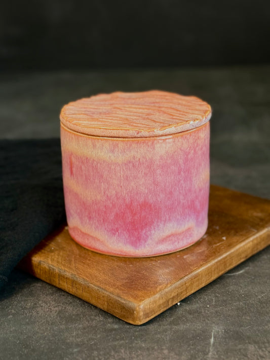 Französische Butterdose in "Flamingo"