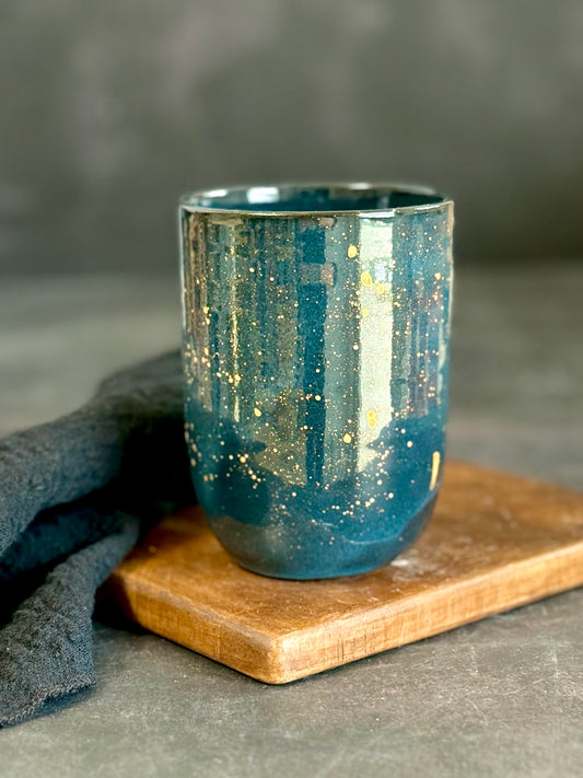 Lattebecher in "Stardust" mit Echtgold, 350ml, #265