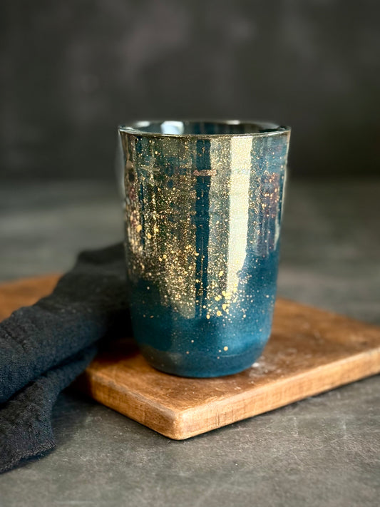 Lattebecher in "Stardust" mit Echtgold, 370ml, #266