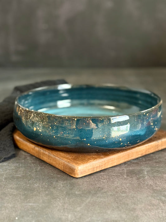 Pastabowl in "Stardust" mit Echtgold, 19cm